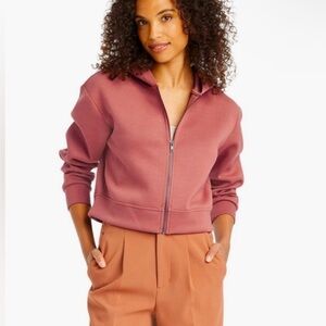 A New Day Women's Double Knit Zip Up Hoodie Sweatshirt Rust Color Size 4X